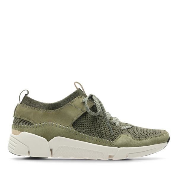 Clarks Mens Tri Active Up Trainers Olive | CA-4023876
